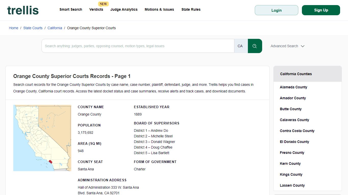 Orange County Superior Court Records | Docket Search ... - Trellis